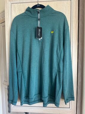 Masters Teal Green Quarter-Zip Performance Pullover